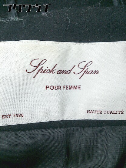 ■ Spick and Span POUR FEMME ... медиатор    и   спа ...  длинный рукав   ...  полный   пальто   размер  38  черный   женский 