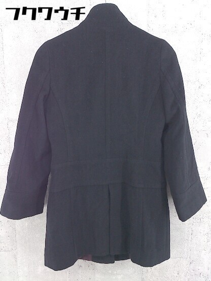 ■ INED イネド アンゴラ混 長袖 コート サイズ7 ブラック レディース_画像3