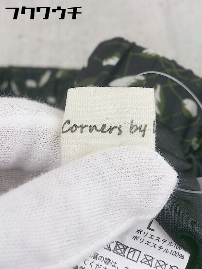 ◇ CORNERS.by.LOWY コーナーズ 総柄 ロング プリーツ スカート サイズL ブラック系 レディース_画像4