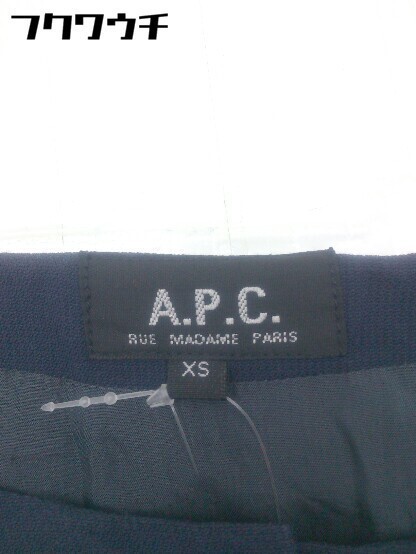 ◇ A.P.C. アーペーセー ハーフボタン 長袖 ミニ ワンピース サイズXS ネイビー レディース_画像4