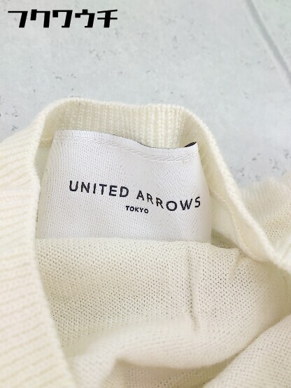 ◇ UNITED ARROWS ユナイテッドアローズ 薄手 ウール ニット 長袖 セーター アイボリー レディース_画像4