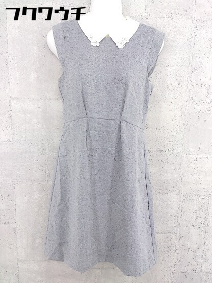 ◇ ◎ JILL STUART ジル スチュアート 衿付き 半袖 ミニ ワンピース サイズM グレー系 レディース_画像1