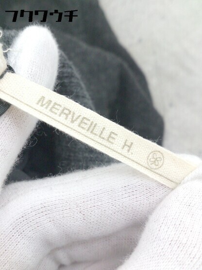 ◇ ◎ MERVEILLE H. メルベイユアッシュ ウエストリボン付き ロング フレア スカート ブラック系 レディース_画像4