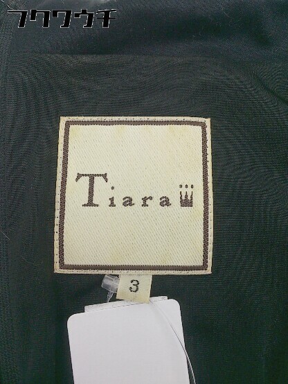 ◇ Tiara ティアラ バックジップ 半袖 膝丈 ワンピース サイズ3 ブラック レディース_画像4