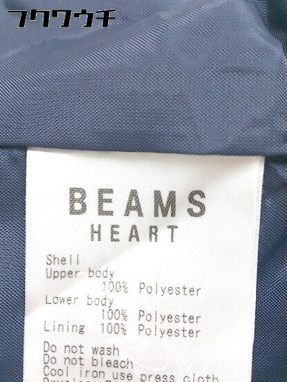 ◇ BEAMS HEART ビームスハート 切り替え ペプラム 七分袖 ミニ ワンピース ネイビー ブラック レディース_画像5