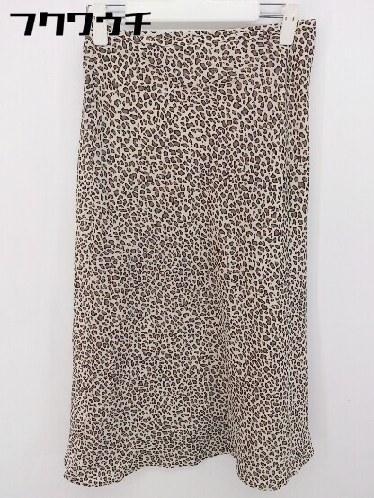 * JOURNAL STANDARD L\'ESSAGE Leopard pattern knees under height narrow skirt size 36 Brown beige lady's 