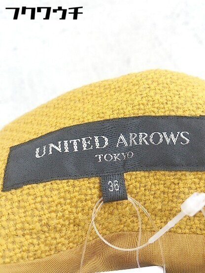 ◇ UNITED ARROWS ユナイテッドアローズ 膝丈 フレア スカート サイズ36 マスタード レディース_画像4