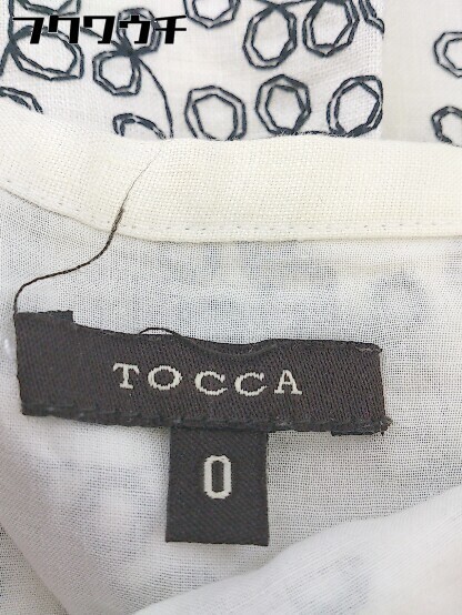 ◇ TOCCA トッカ 刺繍 膝下丈 フレア スカート サイズ0 アイボリー レディース_画像4