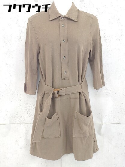 * A.P.C. A.P.C. half button 7 minute sleeve knees height One-piece size 36 Brown lady's 