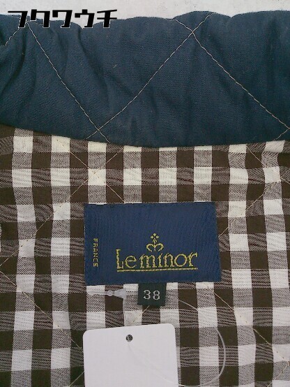 # Le minor Le Minor quilting cotton inside jacket size 38 navy Brown lady's 