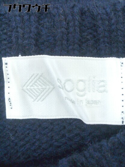 ◇ Soglia ソリア ウール ニット 長袖 セーター サイズM ネイビー レディース_画像4