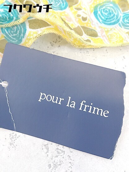 ◇ ◎ pour la frime プーラフリーム タグ付 花柄 フラワー フレンチスリーブ 膝丈 ワンピース サイズS イエロー レディース_画像6