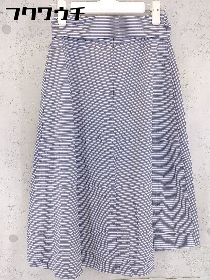 ◇ ◎ ef-de エフデ ウエストリボン付き ロング フレア スカート サイズ7 ブルー系 レディース_画像3