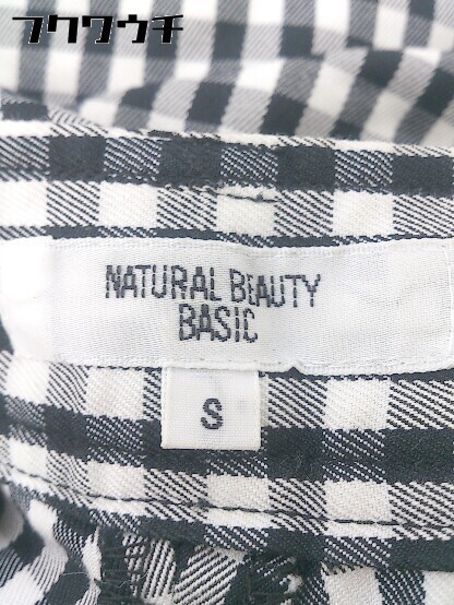 ◇ NATURAL BEAUTY BASIC ギンガムチェック スキニー パンツ サイズS ブラック ホワイト レディース_画像4