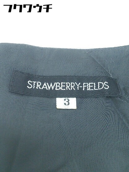 ◇ ◎ STRAWBERRY-FIELDS ストロベリーフィールズ ウエストリボン付き 長袖 膝丈 ワンピース サイズ3 グレー系 レディース_画像4