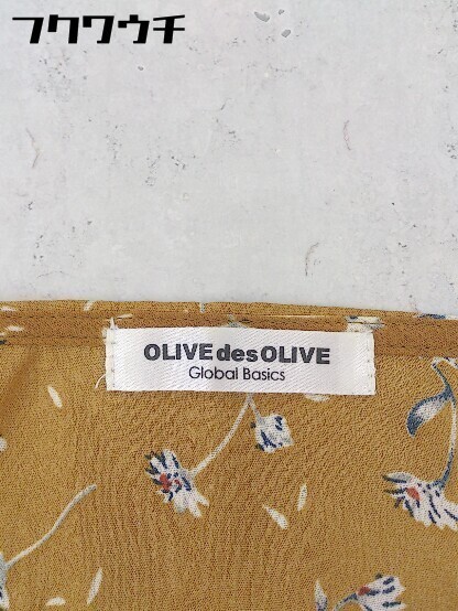 ◇ OLIVE des OLIVE オリーブ デ オリーブ 花柄 長袖 膝下丈 ワンピース サイズM キャメル系 レディース_画像4