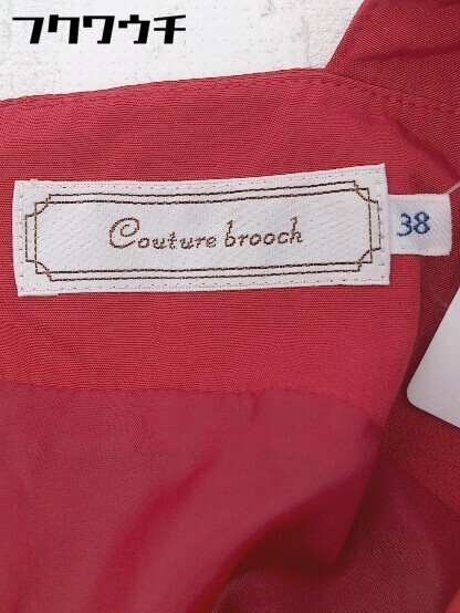 ◇ Couture Brooch クチュールブローチ リボン ノースリーブ 膝丈 ワンピース サイズ38 レッド レディース_画像4