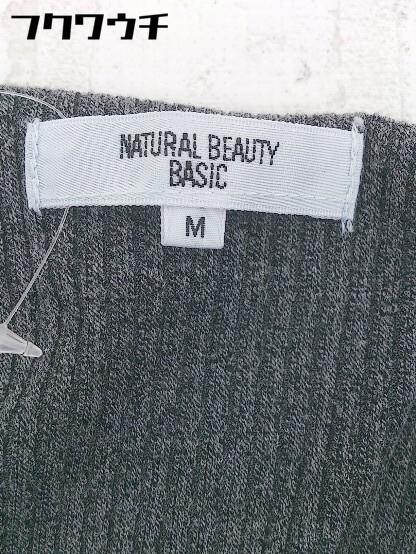 ◇ NATURAL BEAUTY BASIC リブ ノースリーブ 膝下丈 キャミソールワンピース サイズM グレー レディース_画像4