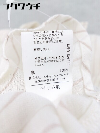 ◇ ◎ green label relaxing UNITED ARROWS リネン100% 長袖 シャツ ブラウス サイズ38 ベージュ系 レディース_画像5