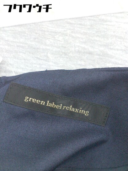 ◇ green label relaxing UNITED ARROWS フリル フレンチスリーブ 膝丈 ワンピース ネイビー レディース_画像4