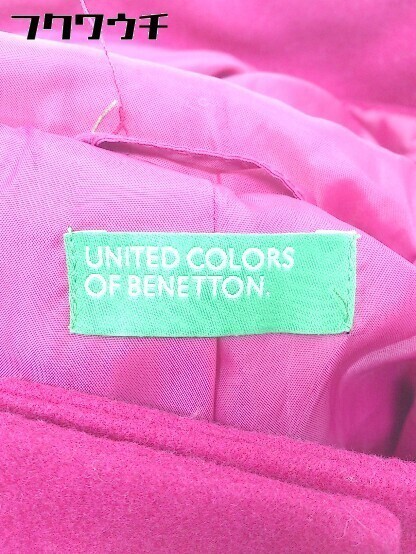 ■ UNITED COLORS OF BENETTON ユナイテッド カラーズ オブ ベネトン 長袖 ダッフル コート サイズ38 ピンク レディース_画像4