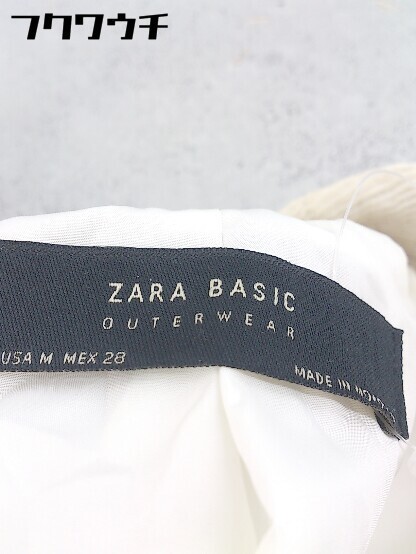 ■ ZARA BASIC ザラベーシック リネン混 長袖 チェスター コート サイズEUR M USA M MEX 28 ベージュ系 レディース_画像4