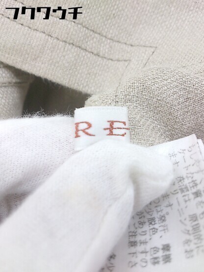 ◇ REEF リーフ リネン100% 七分袖 ジャケット サイズ38 ベージュ レディース_画像4