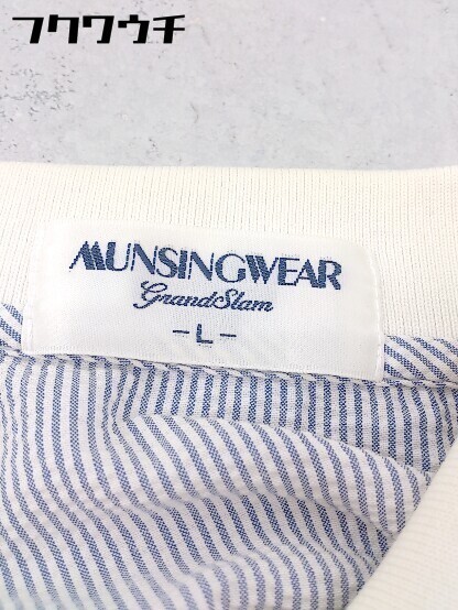 ◇ Munsingwear マンシングウェア ストライプ シアサッカー 長袖 シャツ サイズL ブルー ホワイト レディース_画像4