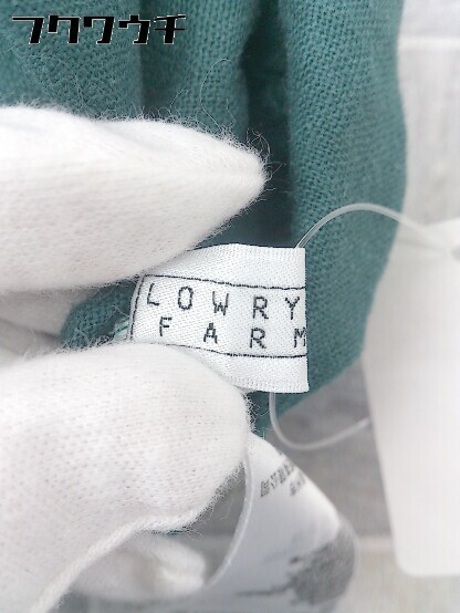 ◇ LOWRYS FARM ローリーズファーム リネン混 半袖 ロング ワンピース サイズF グリーン系 レディース_画像4