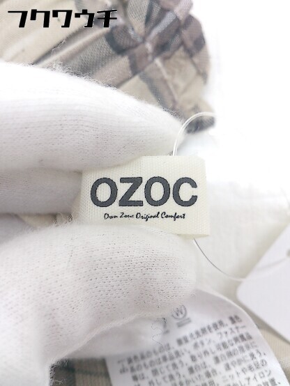 ◇ OZOC オゾック チェック ロング プリーツ スカート サイズ38 ベージュ系 レディース_画像4
