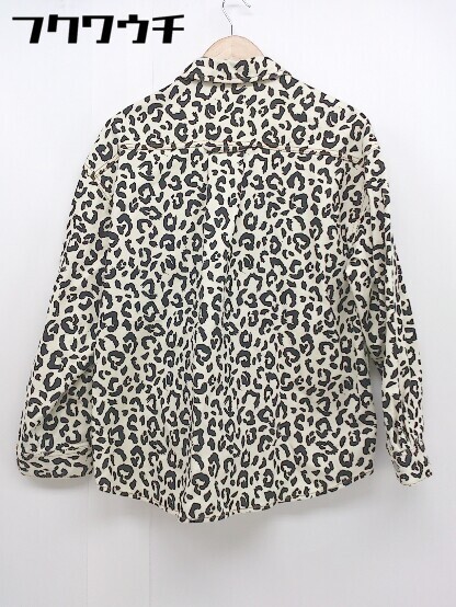 * MOUSSY Moussy leopard print Leopard long sleeve jacket size F ivory black lady's 