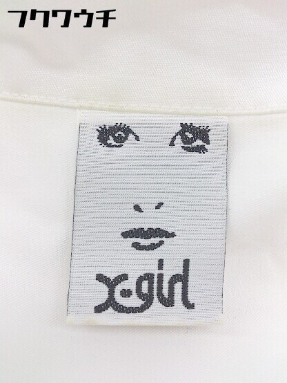 ◇ ◎ X-girl エックスガール ベルト付 刺繍 半袖 オールインワン サイズ2 オフホワイト レディース_画像4