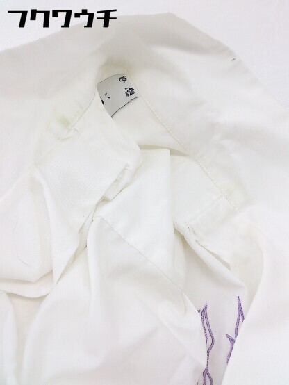 ◇ ◎ X-girl エックスガール ベルト付 刺繍 半袖 オールインワン サイズ2 オフホワイト レディース_画像7