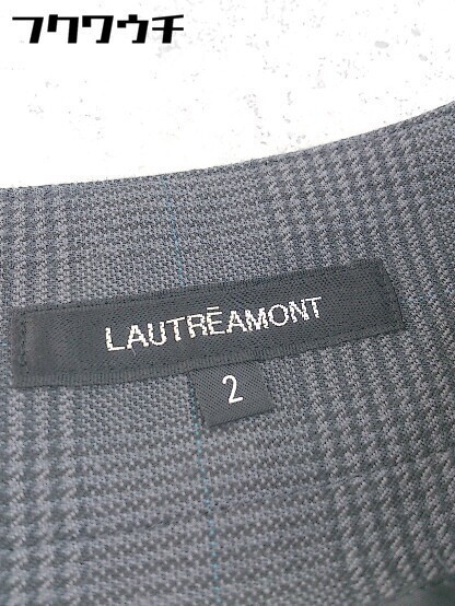 ◇ LAUTREAMONT ロートレアモン チェック スラックス パンツ サイズ2 グレー レディース_画像4