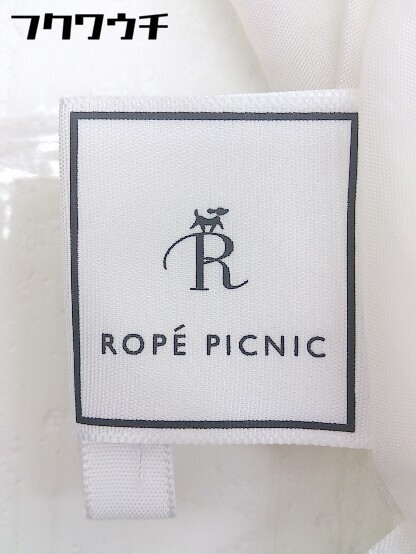 ◇ ROPE PICNIC ロペピクニック 総柄 膝下丈 フレア スカート サイズ40 アイボリー系 レディース_画像4