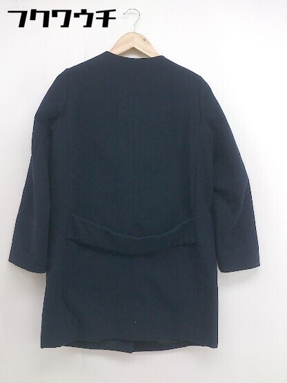 ■ Simplicite シンプリシテェ ノーカラー 長袖 コート サイズF ネイビー系 レディース_画像3