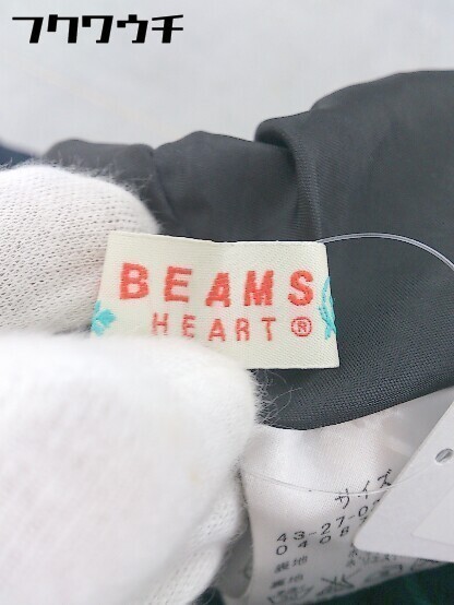 ◇ BEAMS HEART ビームス ハート 膝丈 フレア スカート サイズ1 ネイビー グリーン レディース_画像5