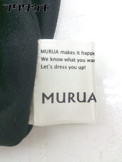 ◇ MURUA ムルーア 総柄 バックジップ 五分袖 ミニ ワンピース サイズ99(F) ブラック ホワイト レディース_画像4