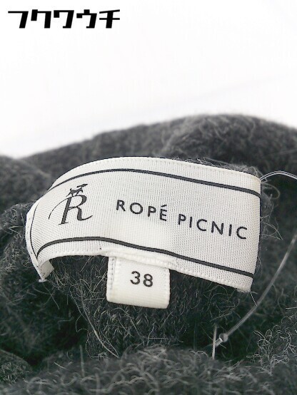 ◇ ROPE PICNIC ロペピクニック ハイネック 長袖 膝下丈 ニット ワンピース サイズ38 ダークグレー レディース_画像4