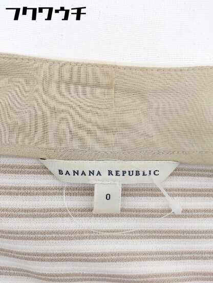 ◇ BANANA REPUBLIC バナナリパブリック ノースリーブ 膝丈 ワンピース サイズ0 ホワイト ベージュ系 レディース_画像4