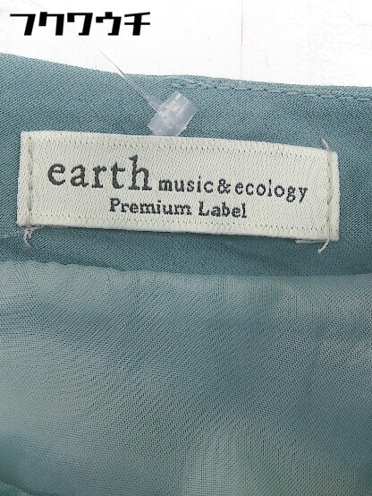 ◇ earth music&ecology オープンバック 長袖 ロング ワンピース サイズF グリーン レディース_画像4