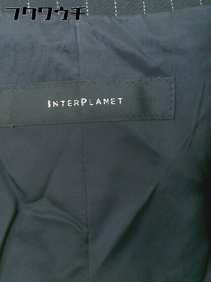 ◇ INTERPLANET シングル 1B　ストライプ 長袖 テーラードジャケット サイズ38 ブラック　ピンク　ホワイト レディース_画像4