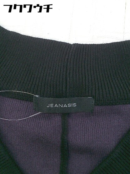 ◇ JEANASIS ジーナシス Vネック　コットン　ニット 長袖 セーター サイズF ブラック レディース_画像4