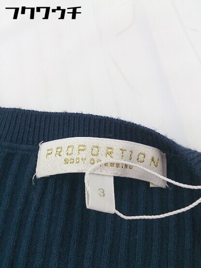 ◇　●美品●　◎ PROPORTION BODY DRESSING タグ付き　切替　リブニット 長袖 セーター サイズ3 ネイビー レディース_画像4