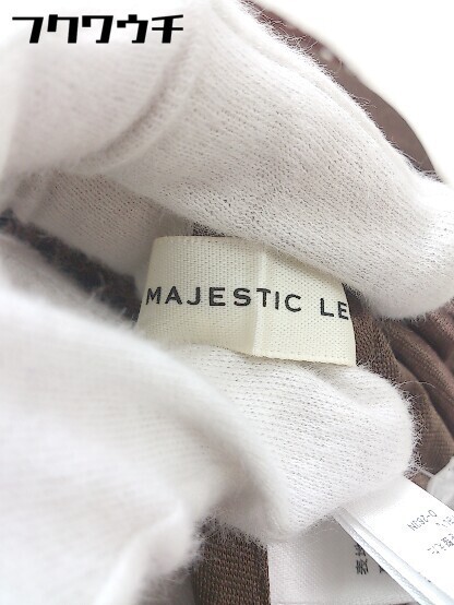 ◇　 MAJESTIC LEGON ウエストゴム　ドット 水玉 ロング プリーツ スカート サイズM ブラウン　ホワイト レディース_画像4