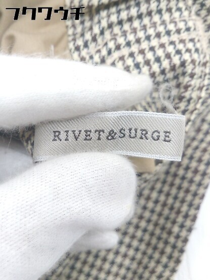 ◇ ◎ rivet & surge 千鳥格子 ワイド パンツ サイズF ベージュ ブラウン ブラック系 レディース_画像4