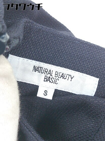 ◇ ◎ NATURAL BEAUTY BASIC ナチュラルビューティーベーシック 長袖 ミニ ワンピース サイズS ネイビー レディース_画像6