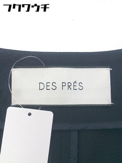 ◇ DES PRES デプレ ノーカラー ジャケット サイズ34 ネイビー レディースの画像4