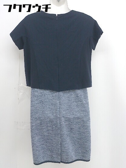 * UNTITLED Untitled switch French sleeve short sleeves knees height One-piece size 1 blue group navy lady's 