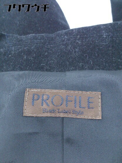 ◇ PROFILE プロフィール 1B シングル ベロア 長袖 テーラード ジャケット サイズ38 ブラック レディース_画像4